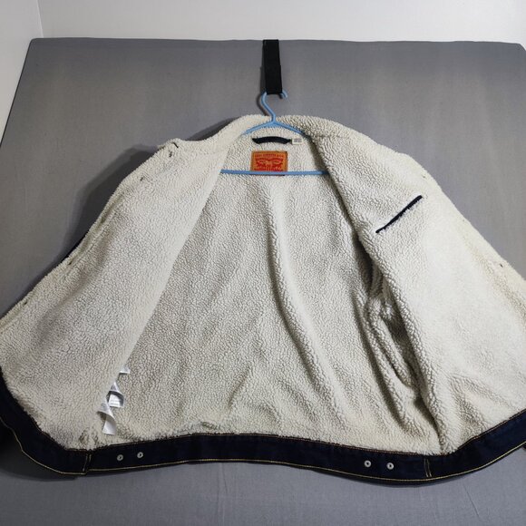 Levi's Type III Sherpa Trucker Jacket men's size XXL ink blue winter denim - Picture 3 of 14